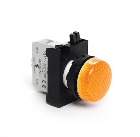 CP Series Plastic with LED 12-30V AC/DC Yellow 22 mm Pilot